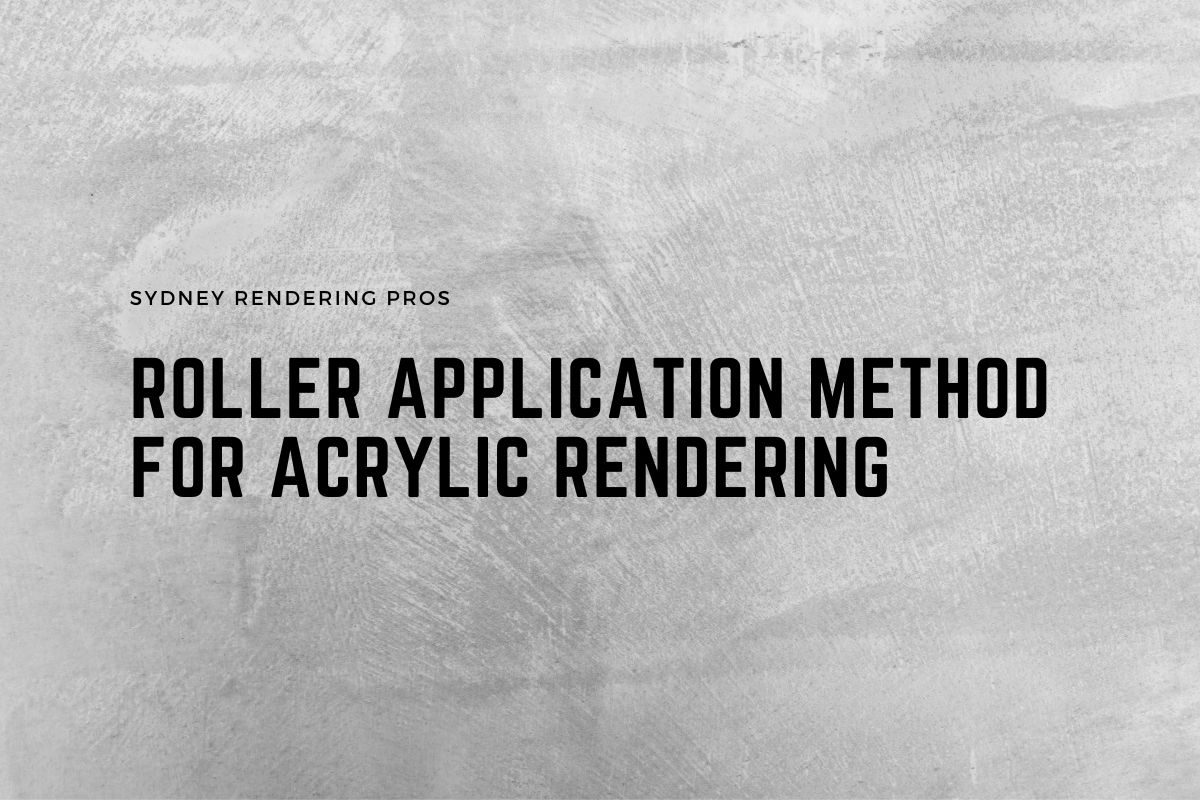 Roller Application Method for Acrylic Rendering