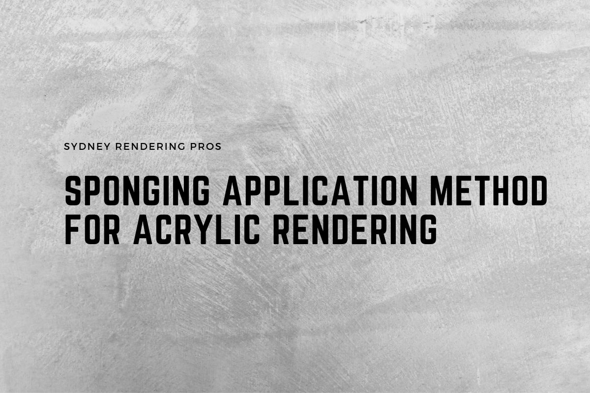 Sponging Application Method for Acrylic Rendering