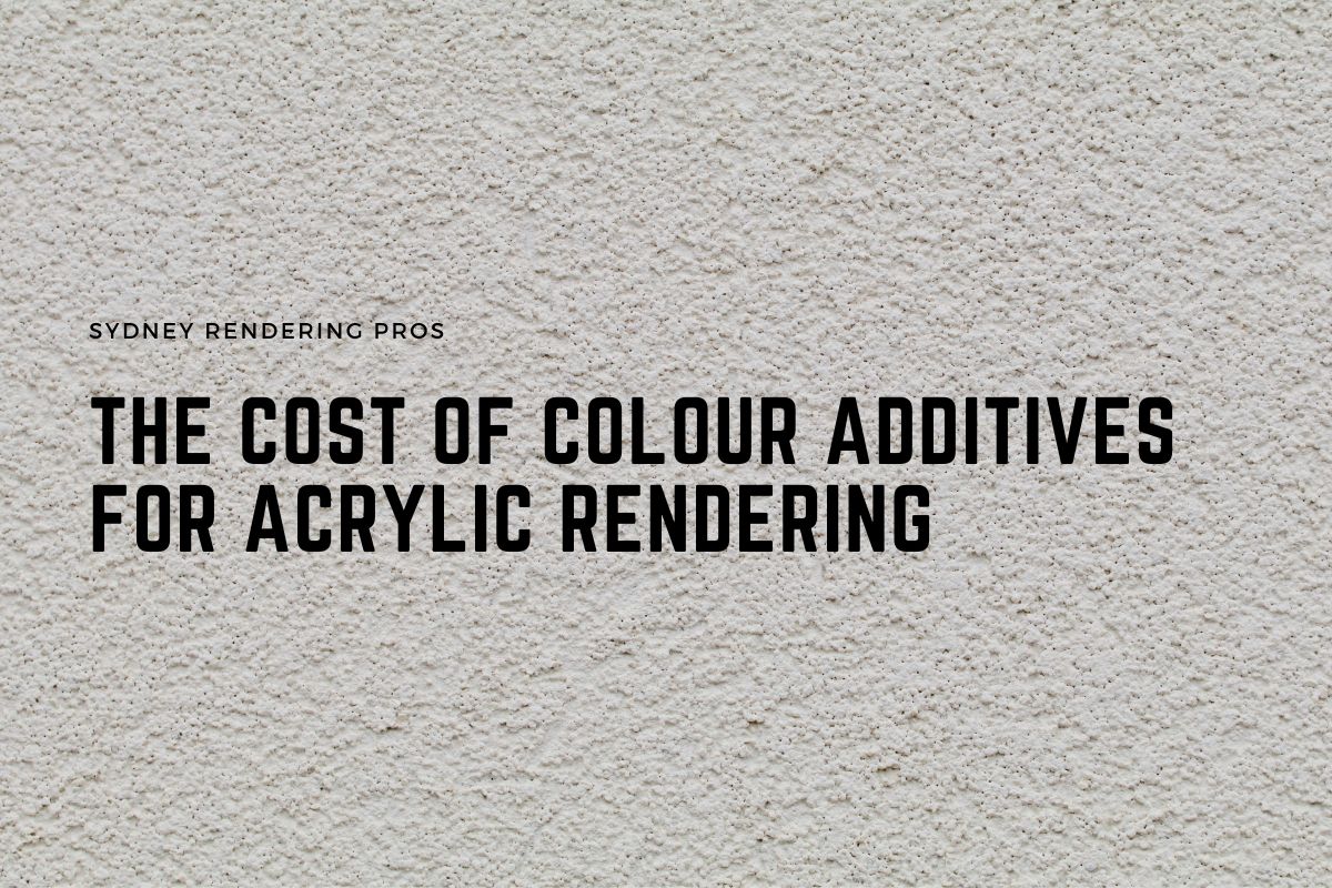 The Cost of Colour Additives for Acrylic Rendering